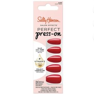Sally Hansen Red Press-On Nails 30 Nails NIB‎